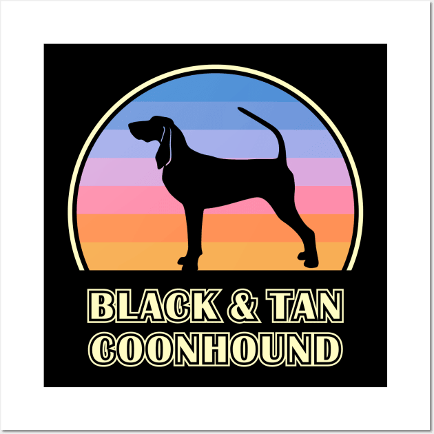 Black and Tan Coonhound Vintage Sunset Dog Wall Art by millersye